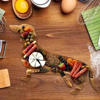 Отличная нескользящая поверхность, легко моется, деревянная разделочная доска, семейный праздник, вечеринка, деревянный поднос для еды в форме собачки, принадлежности для детского сада