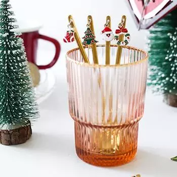 Отличная нежная термостойкая мешалка из нержавеющей стали, кухонная посуда, рождественская ложка, украшение стола, чайная ложка 1 золотистый