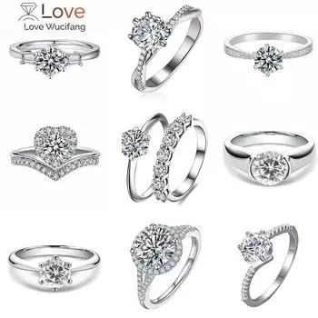 Отличная огранка VVS1 бриллиант D цвета 1 карат муассанит кольцо серебро 925 пробы пройден бриллиантовый тест ювелирное украшение подарок 5 красный