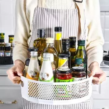 Отличная подставка для приправ, вращающаяся на 360 градусов, большая емкость, широко применяемый круглый вращающийся держатель для косметики для девочек S белый