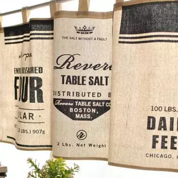 Отличная подзора, не выцветающая, износостойкая, прочная, льняная мешковина в стиле ретро, короткие оконные балдахины для спальни A