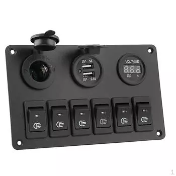 Отличная производительность 6-клавишная синяя светодиодная рокерная панель 35A для тяжелых условий эксплуатации