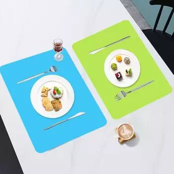 Отличная сильная гибкость, защита стола, сплошной цвет, домашние кухонные коврики для стола, предметы для столовой, силиконовые салфетки синий