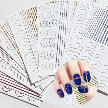 Отличная ультратонкая привлекательная наклейка для ногтей, маникюрная лента, художественные клейкие наклейки для салона B золотистый