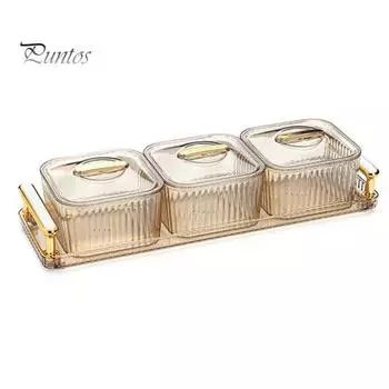 Отлично с крышками, пыленепроницаемый чехол для закусок, поднос для туалета, орехи, коробка для закусок, поднос, товары для дома 4pcs зелёный