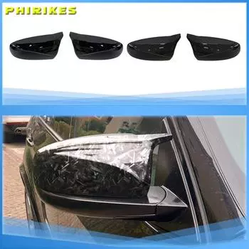 отличное боковое крыло с фейслифтингом, модифицированное для BMW X5 E70 X6 E71 2008-2013, накладки на зеркала, ярко-черный узор из углеродного волокна