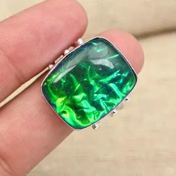 Отличное ювелирное кольцо ручной работы из стерлингового серебра 925 пробы с синим тройным опалом и драгоценным камнем 4 синий