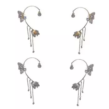 1 шт. Серьги-бабочки с кисточками, изысканные, устойчивые к выцветанию, безболезненные, удобные в носке, декоративные, элегантные, в стиле бабочки B