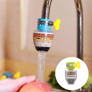 Отличный 6-слойный фильтр для воды с активированным углем, портативный очиститель водопроводной воды для удаления хлора синий