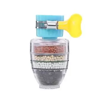 Отличный 6-слойный фильтр для воды с активированным углем, портативный очиститель водопроводной воды для удаления хлора синий