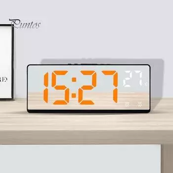 Отличный дисплей температуры энергосберегающий будильник настольный светодиодный цифровой будильник бытовые принадлежности белый