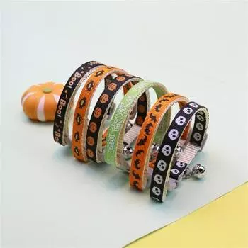 Отличный дизайн мини-колокольчиков, износостойкий ошейник для собаки, тематический принт на Хэллоуин, ожерелье с кошкой и домашним животным, принадлежности F