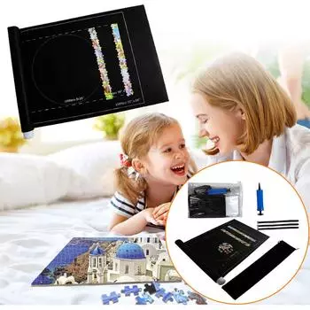 (Отличный дом)Коврик для хранения рулонов пазлов Jigroll, до 1500 деталей, с сумкой для хранения на шнурке