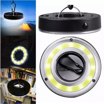 (Отличный дом)Уличная светодиодная лампа COB, крюк для палатки, аварийное освещение, водонепроницаемая One size чёрный