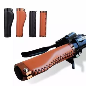 (Отличный дом)Велосипедные ручки Винтажные противоскользящие удобные прочные кожаные замки в стиле ретро One size коричневый