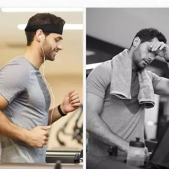 (Отличный дом)Женская и мужская повязка на голову, спортивная повязка на голову против пота, подходит для занятий спортом One size чёрный