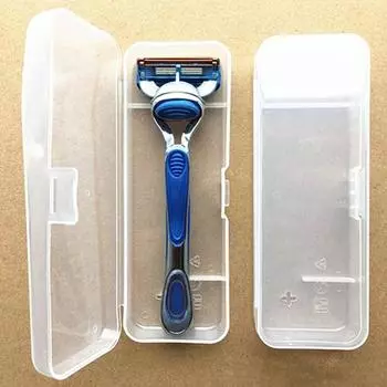 Отличный футляр для бритвы, прочный, прозрачный, долговечный. прозрачный