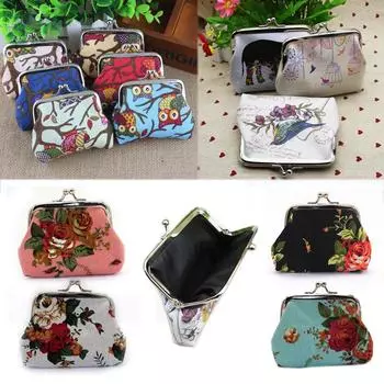 Отличный кошелек для монет с отличным принтом, высококачественные держатели для карт, сова, мультяшный женский женский холщовый маленький кошелек, кожаный женский кошелек, популярные аксессуары с цветами