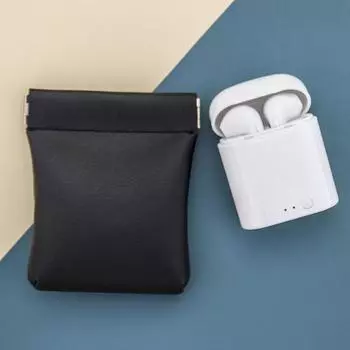 Отличный кошелек для монет, удобный для переноски, для хранения ключей из искусственной кожи, наушников-вкладышей, держатель для кредитных карт для школы серебряный