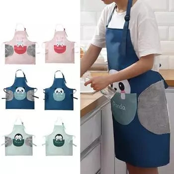 Отличный кухонный фартук с регулируемым милым принтом, маслостойкий B зелёный