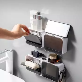 Отличный магазин без удара, откидная крышка, настенная мыльница, чехол для хранения мыла для ванной комнаты 2Grids