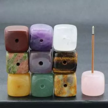 Отличный, не легко повреждаемый, гладкий квадратный держатель для благовоний, камень удачи для дома A