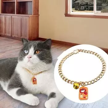 Отличный неаллергенный смоляной ошейник для кошек, мультяшный кулон, стильная цепочка на шею для домашних животных, подарок на день рождения M красный