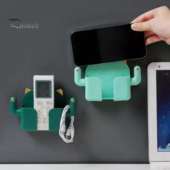 Отличный прочный несущий многоцветный держатель для мобильного телефона, держатель для хранения пульта дистанционного управления в гостиной, настенный органайзер для ежедневного использования небесно-голубой