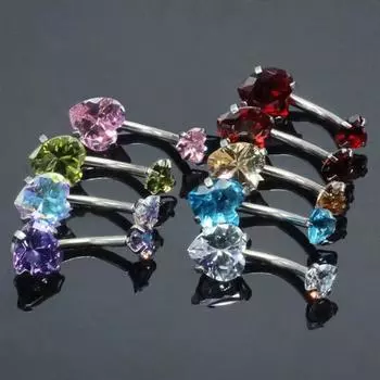 Отличный яркий цвет, очаровательное красивое сердце в стиле пупка, кольцо для пирсинга, украшения для вечеринки, пупка чёрный