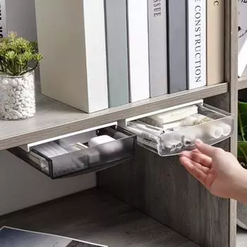 Отличный ящик для хранения под столом, выдвижной дизайн, сохраняет порядок, прочный, несущий домашний школьный стол, ящик, поднос для карандашей, офисные принадлежности белый