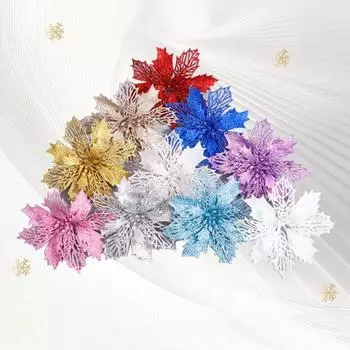 Отличный рождественский ложный цветок, реалистичный венок, аксессуары, фестивальная опора 16 cm синий