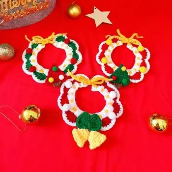 Отличный удобный в носке полиэфирное волокно, круг для шеи для домашних животных, милый зимний шарф с рождественским воротником в виде котенка, аксессуары 1 S