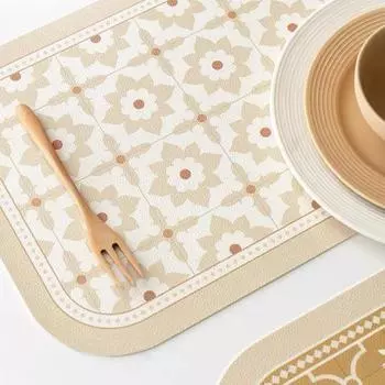 Отличный уникальный узор, привлекательная искусственная кожа, декоративная маслостойкая подставка для чашки, нескользящая подставка для столовых приборов для домашнего настольного коврика B