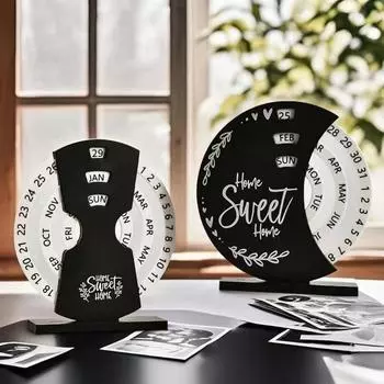 Отображение месяца и даты Вечный календарь Регулируемый вечный настольный календарь для спальни Ferris Wheel