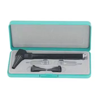 Отоскоп со светодиодной подсветкой, диагностический комплект высокого разрешения, работающий от батареек, эргономичный ушной отоскоп