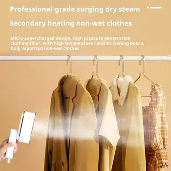 Отпариватель для одежды 2-в-1 Ручной отпариватель мощностью 1200 Вт с резервуаром для воды на 150 мл Экран дисплея 3 уровня выхода пара Портативный утюг для домашних путешествий