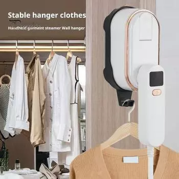 Отпариватель для одежды 2-в-1 Ручной отпариватель мощностью 1200 Вт с резервуаром для воды на 150 мл Экран дисплея 3 уровня выхода пара Портативный утюг для домашних путешествий US Plug белый