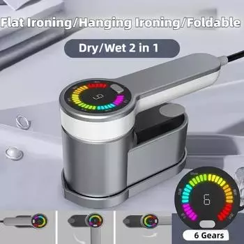 Отпариватель для одежды мощностью 1200 Вт, ручной паровой утюг, дорожный отпариватель для одежды с 6 режимами, цифровой дисплей, портативная мини-гладильная машина