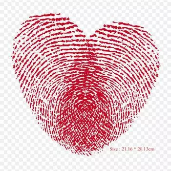 Отпечатки пальцев, живое сканирование, любовь, термотрансферная печать, виниловые нашивки, наклейки для одежды, аппликации «сделай сам», моющиеся нашивки