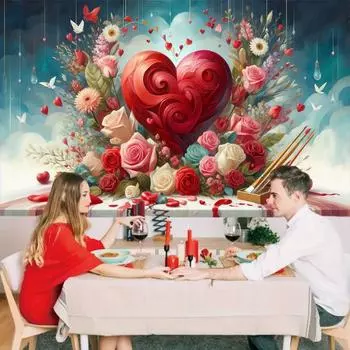 Отпразднуйте День святого Валентина Фотофон Баннер с Днем святого Валентина Реквизит для фотосъемки красный