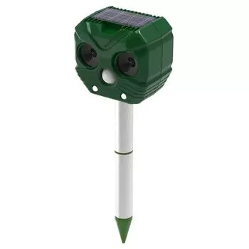 Отпугиватель кошек на солнечной энергии и USB-зарядке, светодиодный светильник, ультразвуковой водонепроницаемый отпугиватель собак зелёный