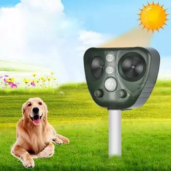 Отпугиватель мышей на солнечной батарее Ультразвуковой отпугиватель животных Инфракрасный датчик Мигающий свет Отпугиватель собак и птиц