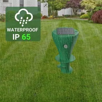 Отпугиватель мышей на солнечных батареях, широкий диапазон покрытия, автоматическая зарядка, 3 режима работы, IP65 1pc зелёный