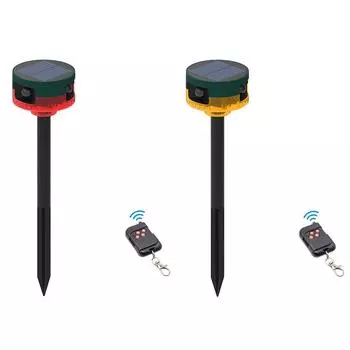 Отпугиватель птиц и сов, солнечная индукционная сигнализация на 360 градусов, 1200 мАч, устройство для отпугивания диких животных, записываемое, IP55 для ферм и садов жёлтый