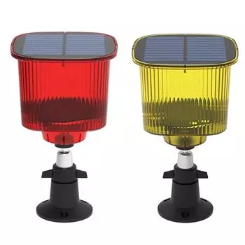 Отпугиватель птиц на солнечной батарее с мигающим светом Отпугиватель зверей Встроенный 13 записываемых звуков IP55 Водонепроницаемый для ферм и садов красный