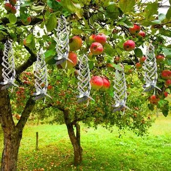 Отпугиватель птиц, спиральный отражатель, сильный ветер, садовый спиннер, внутренний, открытый, светоотражающий двор, подвесной на ферме серебряный