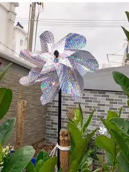 Отпугиватель птиц, светоотражающий, блестящий, блестящий, вертушка, изысканное искусство, изделия ручной работы, экологически чистые, прочные, нетоксичные для сада на открытом воздухе серебряный