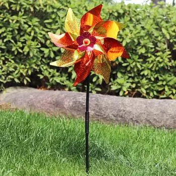 Отпугиватель птиц Вертушки Светоотражающие блестящие отпугиватели птиц Ветряная мельница Защитите Гарде Yellow&Orange