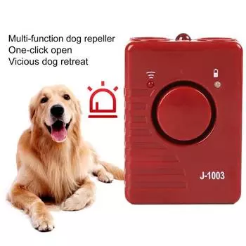 Отпугиватель собак Эффективный Простой в использовании Перезаряжаемый Супермощный с фонариком Портативный ультразвуковой отпугиватель собак красный