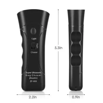 Отпугиватель собак Отпугиватели Ультразвуковые отпугиватели лая Оборудование для дрессировки Антилай Остановка отпугивателей лая Фонарик светодиодный 13.7X5.5X2.5cm
